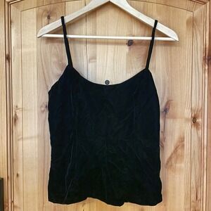 Vintage Black Velvet Cami 90s Goth Minimalist Slip Top Grunge Whimsigoth Fairy 8